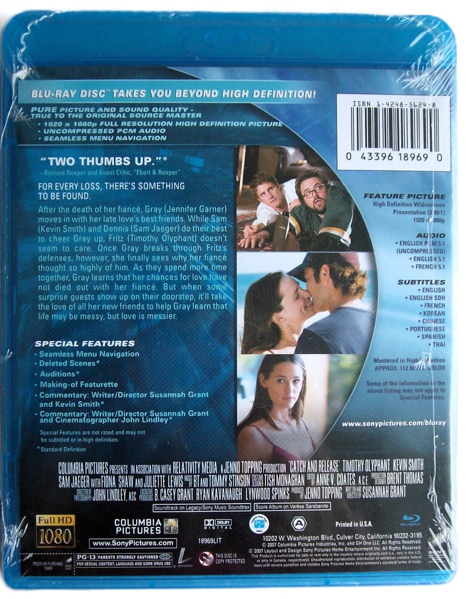 Catch Release By Susanna Grant (Blu-ray, 2007) Jennifer Garner