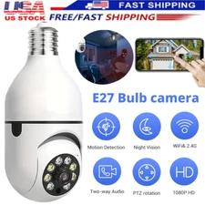 1080P E27 Light Bulb Camera Wireless WiFi Night Vision Camera Home Security 360°