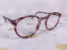 Vintage L.A Looks Butler Eyeglasses Wine Amber 48-20-140 Clear Lens Frame Pink