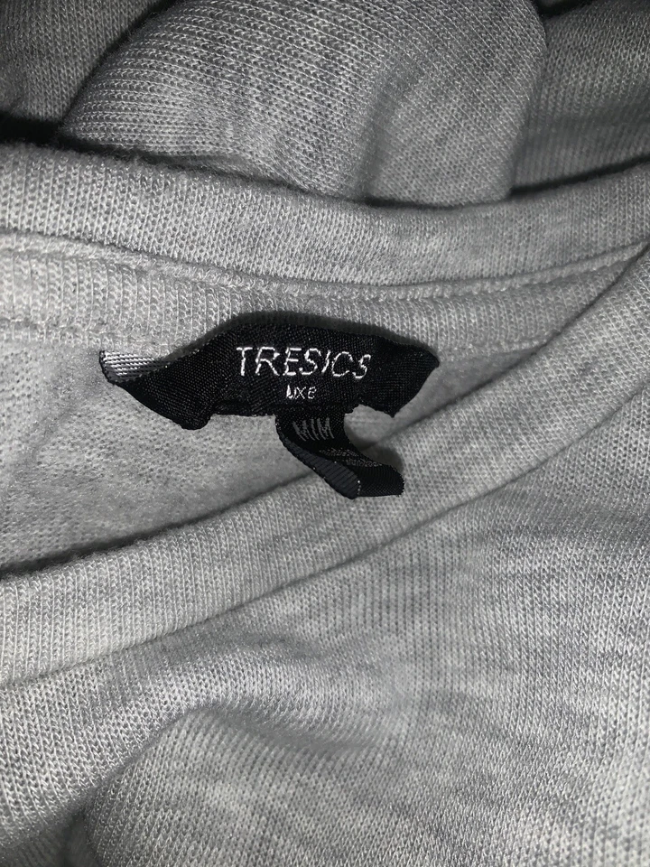 Suéter Pullover Tresics Luxe Gris Volantes Laterales Para Mujer Mediano Foto 3 de 3