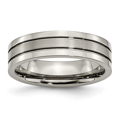 Chisel Titanium Brushed Center 6mm Grooved Band TB59