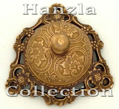 Antique Brass Reception Desk Service Bell Counter Top Ornate Ringer For Hotel