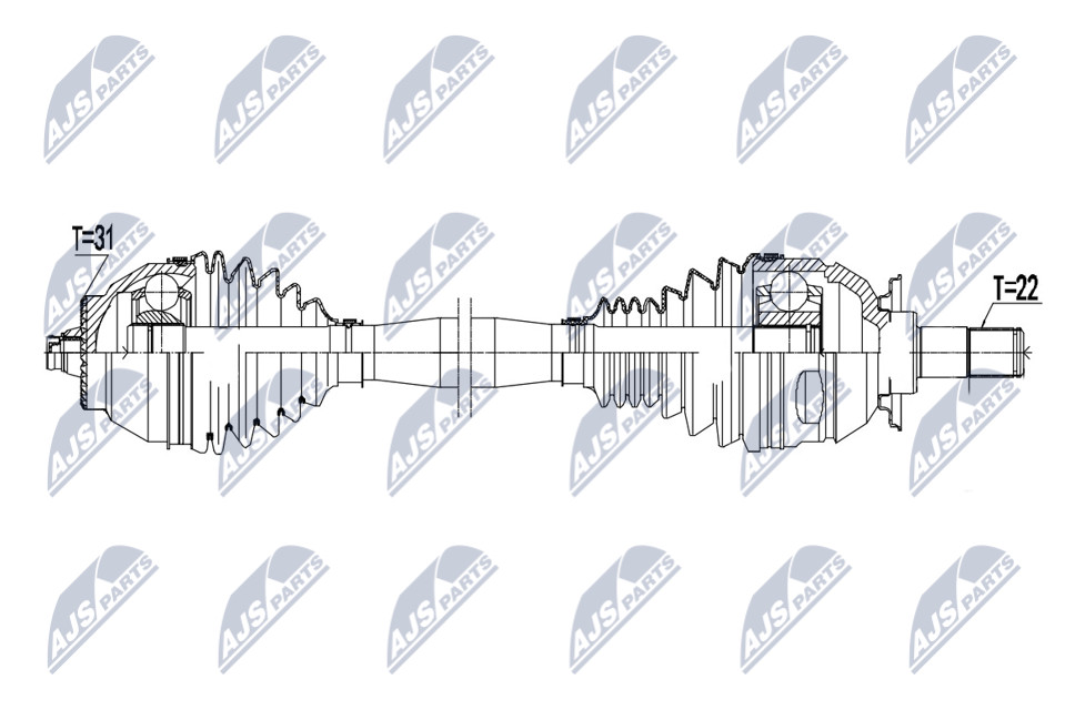 NPW-BM-184 NTY Drive Shaft for BMW