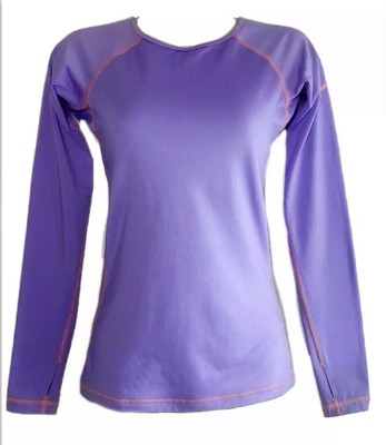 Womens XS Purple Nike Pro Top Dri-Fit Long Sleeve Crew Neck Shirt Active Wear | eBay
