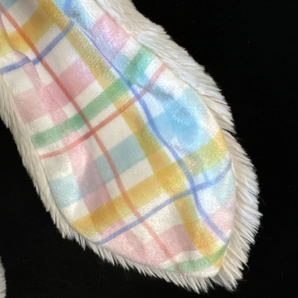 Bunnies By The Bay Nibbles пастельный клетчатый кролик 16 дюймов плюшевая набивка 608991 - Изображение 3 из 4