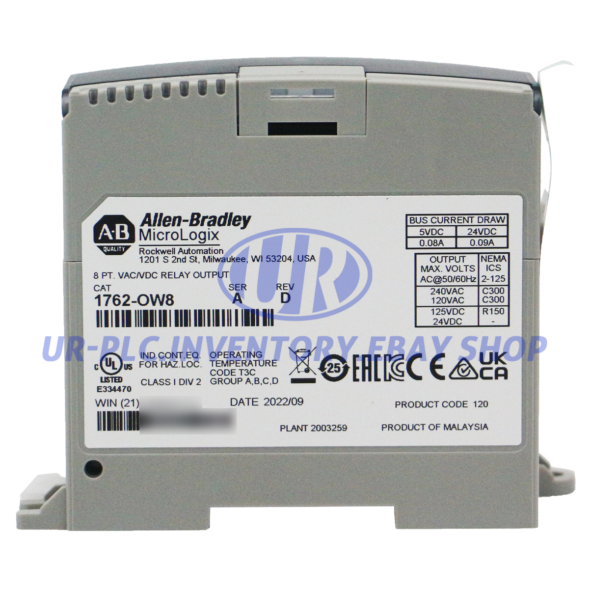 Allen-Bradley 1762-OW8 Relay Output Module 1762OW8