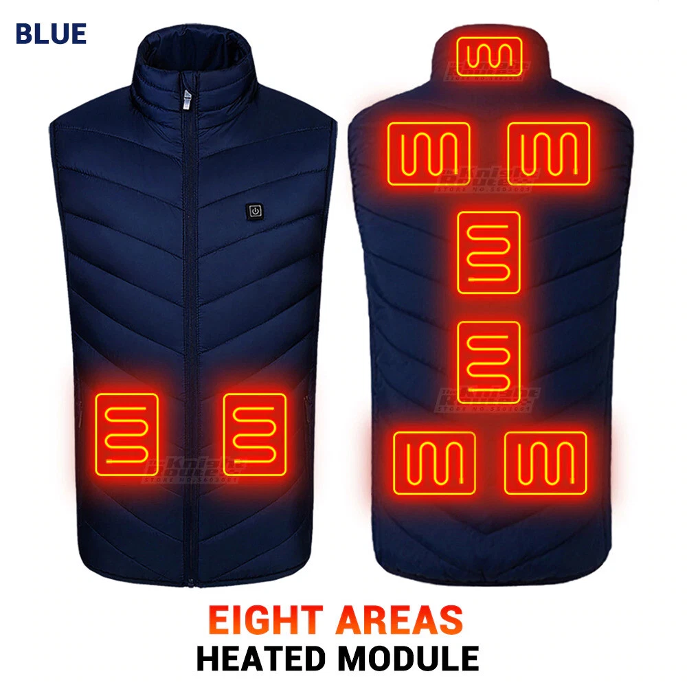 9 Areas Heating Jacket Heated USB Battery Powered Self Heated Vest Body Warmer