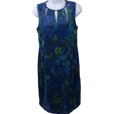T Tahari Charma Floral Dress Womens Size 8 Royal Multicolor Sleeveless