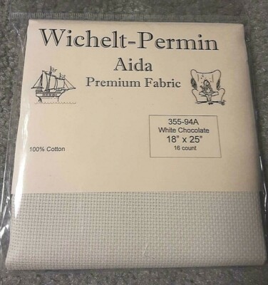 Wichelt Imports PREMIUM Cross Stitch Fabric AIDA 16ct 18'' X 25'' WHITE CHOCOLATE