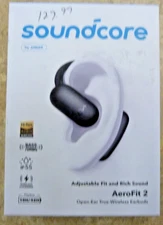 Soundcore AeroFit 2 Open-Ear Headphones Ear Hooks Earbuds Rich Bass Hi-Res Audio