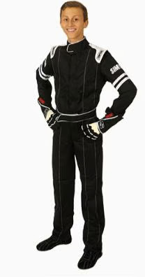 Simpson Racing LY22271 Legend II SFI-1 Racing Suit Youth Medium Black/Black