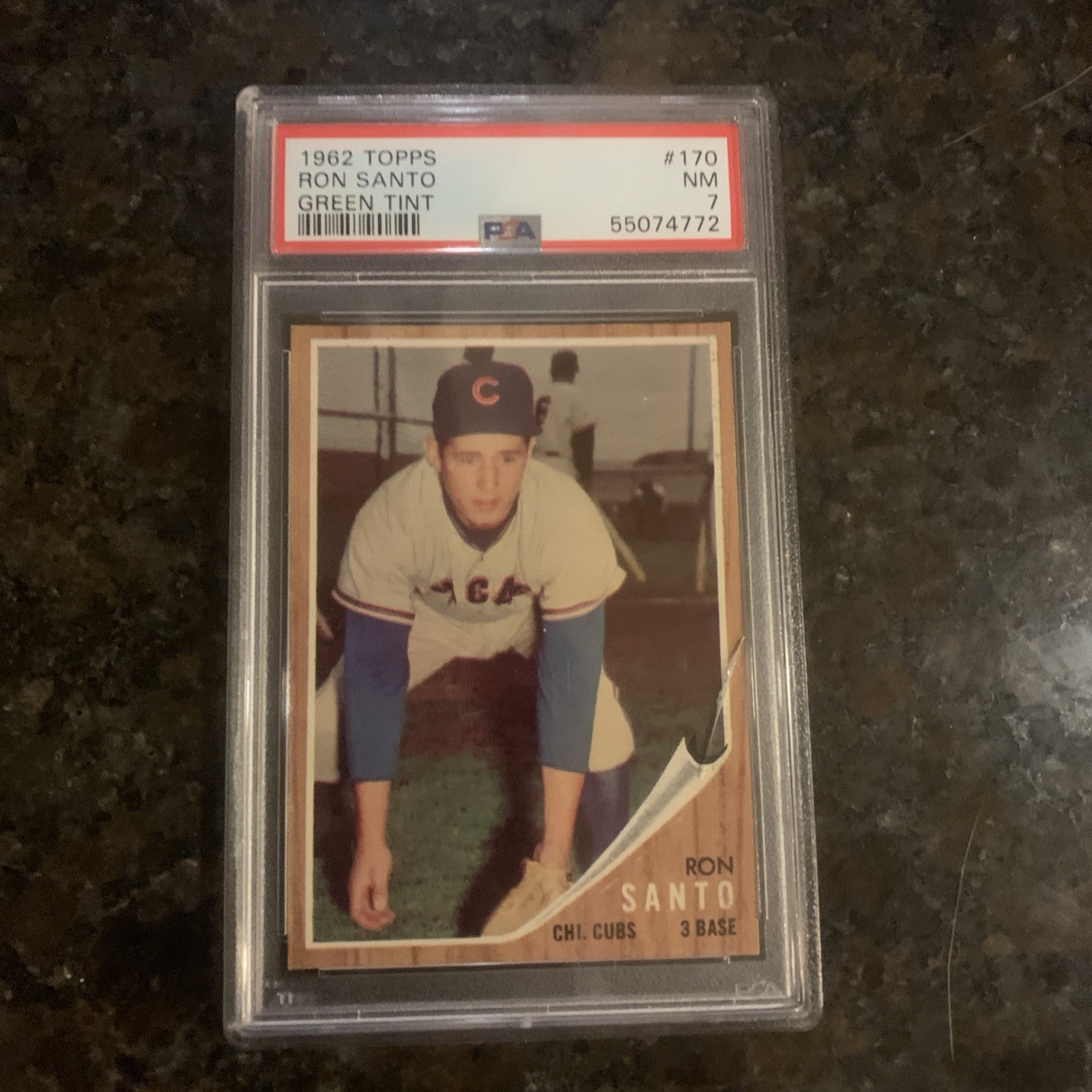 1962 Topps - Ron Santo #170 Green Tint-PSA 7