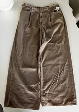$329 SLVRLAKE Taylor 100% Cotton Cord Wide Leg Jeans Made in USA 32 NEW w TAGS