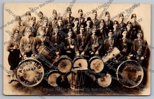 Antique RPPC band Oddfellows OOH&P ASKUS 189 Haverhill Mass. Real Photo Postcard