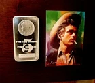 5 oz Fine silver bar Morgan Design Inset