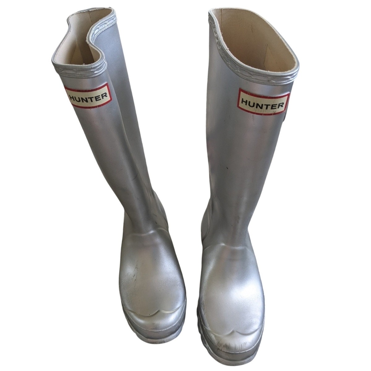 Hunter Metallic Silver Rain Boots