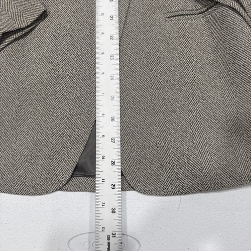 Women's Double Breasted Jacket Blazer Herringbone Wool Blend Beige Gray Sz 8 USA - Picture 10 of 12