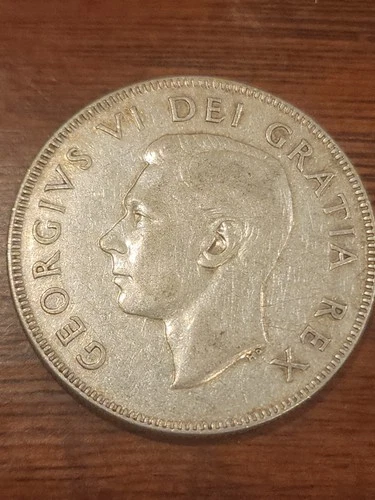 1949 Canada 50 Cents Hoof over 9 Silver Coin