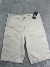 Polo Ralph Lauren Boys Shorts Size 18 Beige Khaki Chino Flat Front NWT