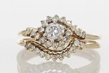 2Ct Round Lab Created Diamond Wedding Bridal Ring Set 14K Yellow Gold Plated