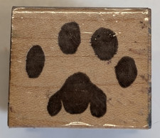 Wood/Rubber Stamp "Cat's Paw Print" Vintage 1982