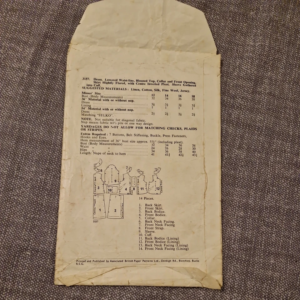 Vintage Drop Waist Dress Sewing Pattern LeRoy 3157 Bust 34 - Image 2 of 4