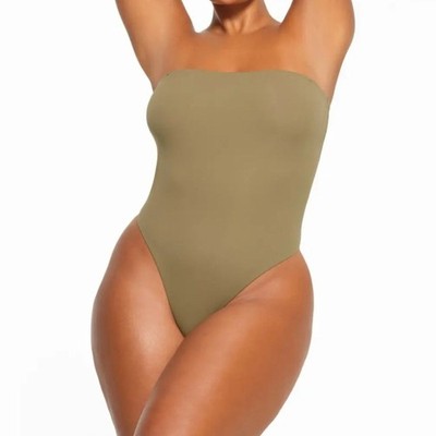 SKIMS Strapless Bodysuit - Khaki Color Size 4X Plus Size Women s Bodycon Stretch