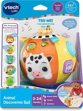 VTech Baby Animal Discoveries Ball, Interactive Baby Toy with Lights, Shapes, Fu