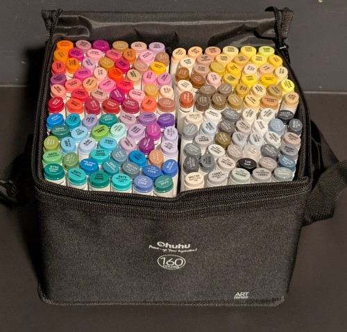 OHUHU Illustration Marker Oahu Series 160 Color Set & Blender Pen With Case New - Picture 8 of 15