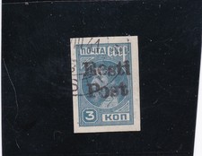 Estonia: wydanie lokalne Elwa, nr MiNr. 3, stemplowane, atest BPP