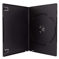 25-pk Slim Black Single DVD Cases; 7mm Thickness Premium Grade with Clear Out...