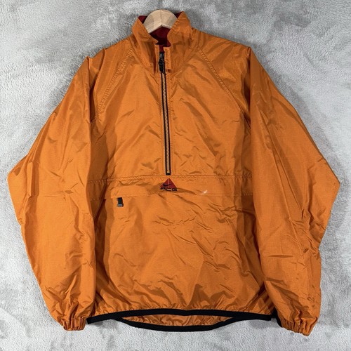 VTG Nike ACG Anorak Windbreaker Men’s Small Orange Quarter 1/4 Zip Y2K