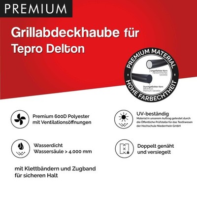 Premium Grillabdeckhaube für Tepro Delton