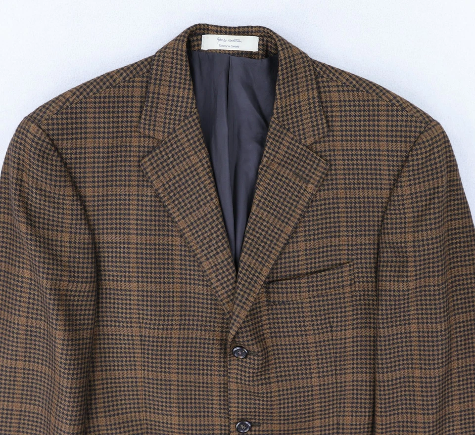 Loro Piana John W Nordstrom 100% Cashmere Sport Coat 40R Brown Black Houndstooth - Image 3 of 4