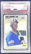 Fleer 1989 Ken Griffey Jr Rookie #548 Seattle Mariners PSA 9 Graded Card
