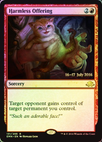 Slightly Played, English - 1 x MTG Harmless Offering - Prerelease Foil Promotion