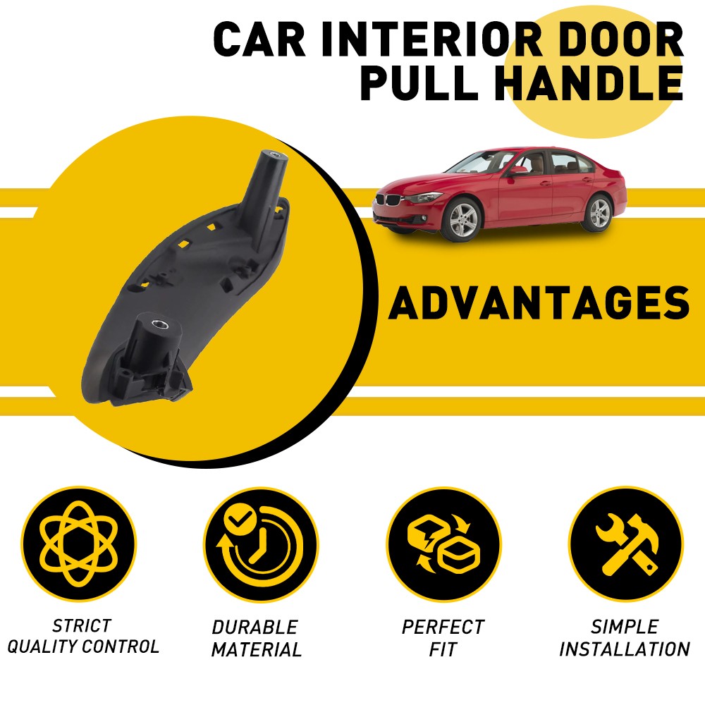 4x Black Inner Interior Door Pull Handle Cover Trim For 12-18 BMW 320 328 330 M3