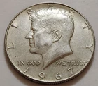 1967 Kennedy Half Dollar • 40% Silver • Circulated • X173