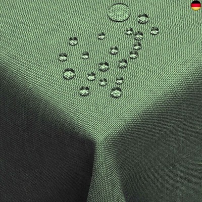 DecoHomeTextil Leinen Optik Tischdecke, Rechteckig 110 x 180 cm Dunkelgrün,