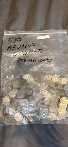 Lot of 545 Buffalo Nickels-"D" & "S" MINTS ALL READABLE DATES🔥ALL 1930’S🔥