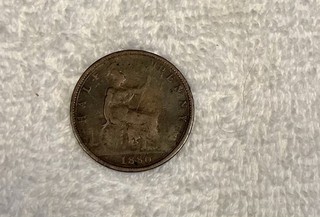 1880 Great Britain half penny (1/2 penny) coin