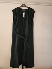 Marks And Spencer Ladies Longline Belted Gilet, Size 20