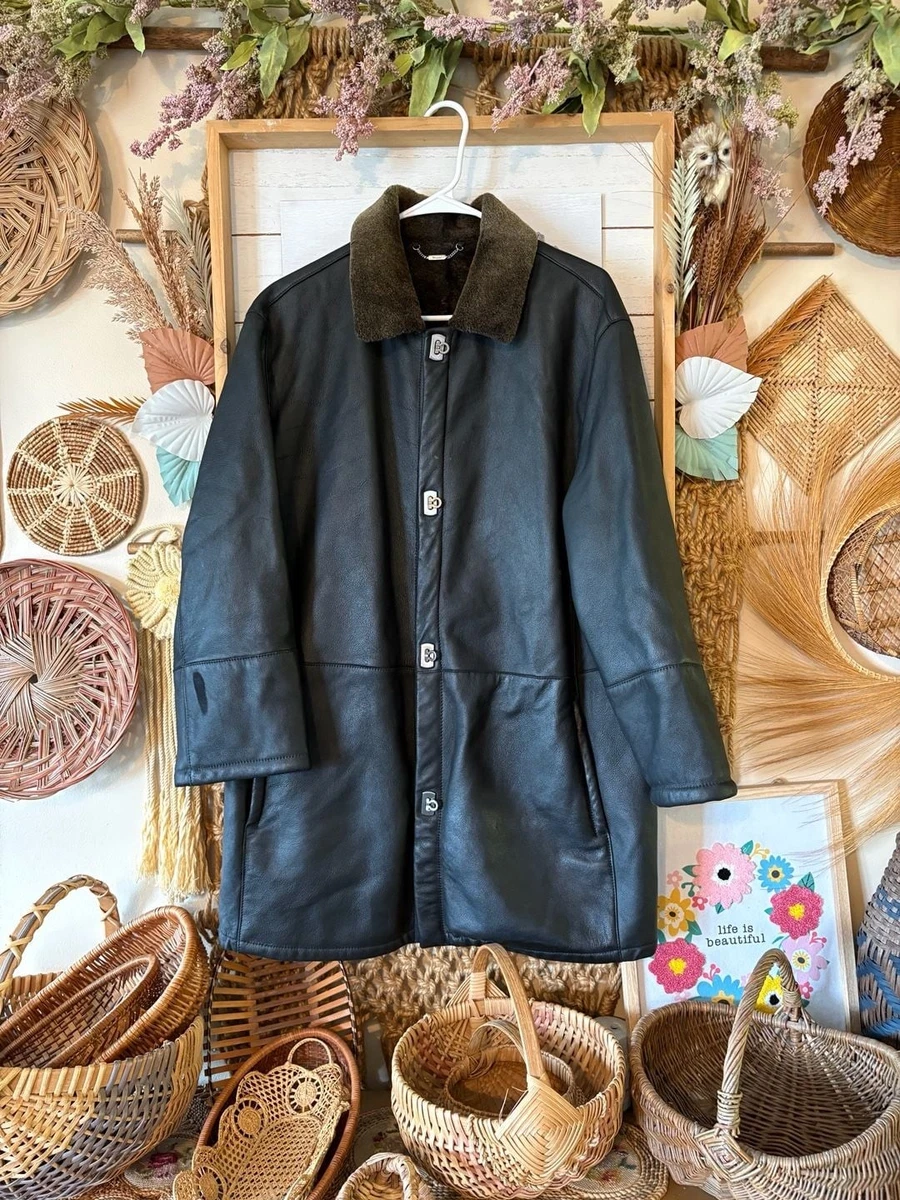 Salvatore Ferragamo Leather Outer Shell Black Coats, Jackets
