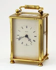 Vintage Dominion Brass Gilt Carriage Clock 8-Day Mechanical Desk Table clock