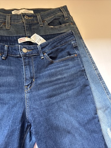Signature By Levi Strauss 10S 30x30 Mid and High Rise Straight Jeans 2 Pair - Picture 8 of 24