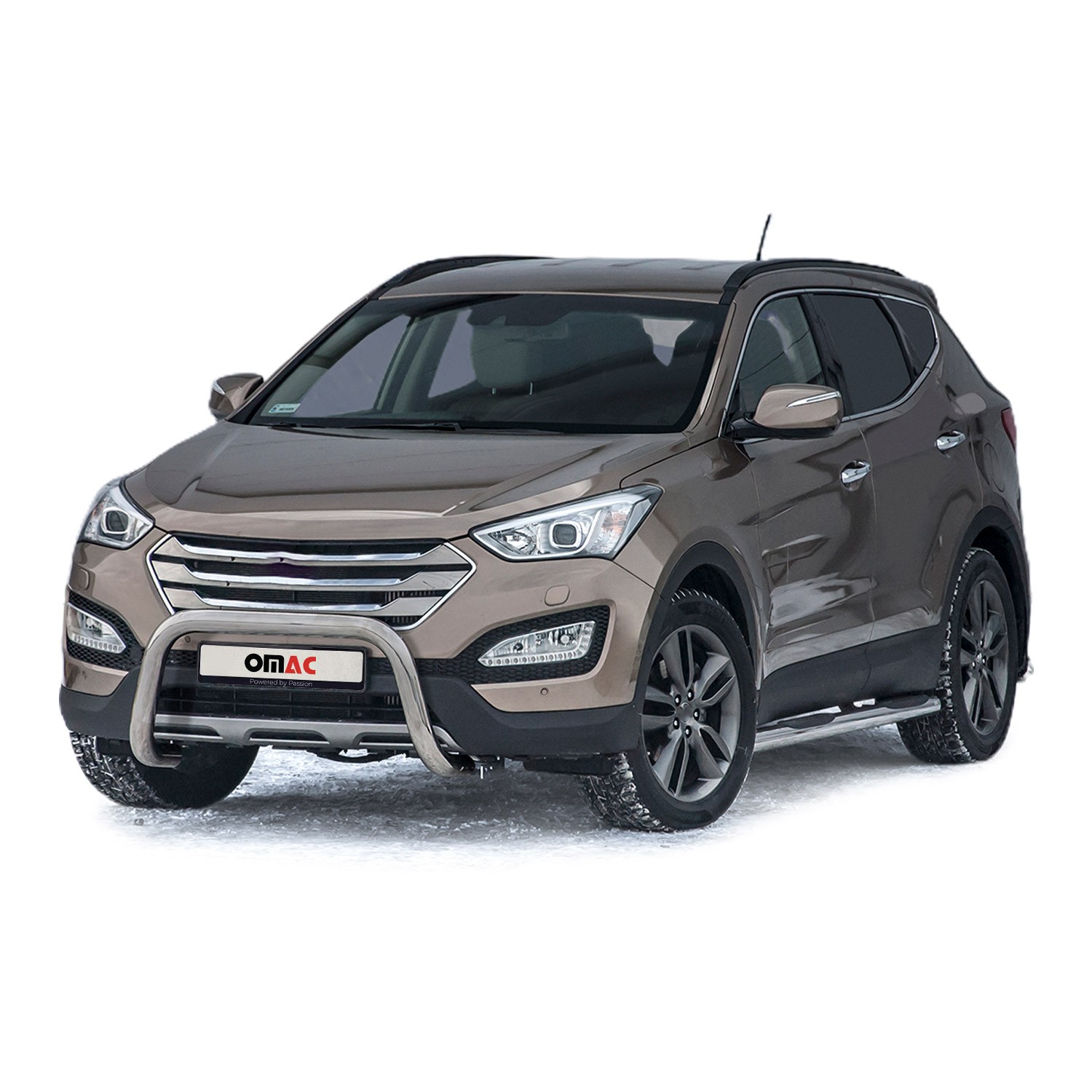 Pare-buffle avant en acier argent pour Hyundai Santa Fe III spécial sorties outdoor