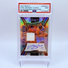 2024-25 Panini Select - Karl-Anthony Towns X-FACTOR MEM SIGNATURE /125 PSA 9 1/1
