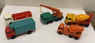 Vintage Lesney Matchbox 5 Trucks--Foden Mixers, Crane, Girder, Refrigerator