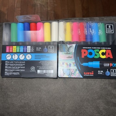 #2 Posca Acrylic Paint Markers - Set of 8 Colors - Extra-Fine Tip - PC-1M  0.7mm