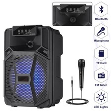 8'' Portable Bluetooth Party Speaker Subwoofer Heavy Bass Sound System FM DJ USB